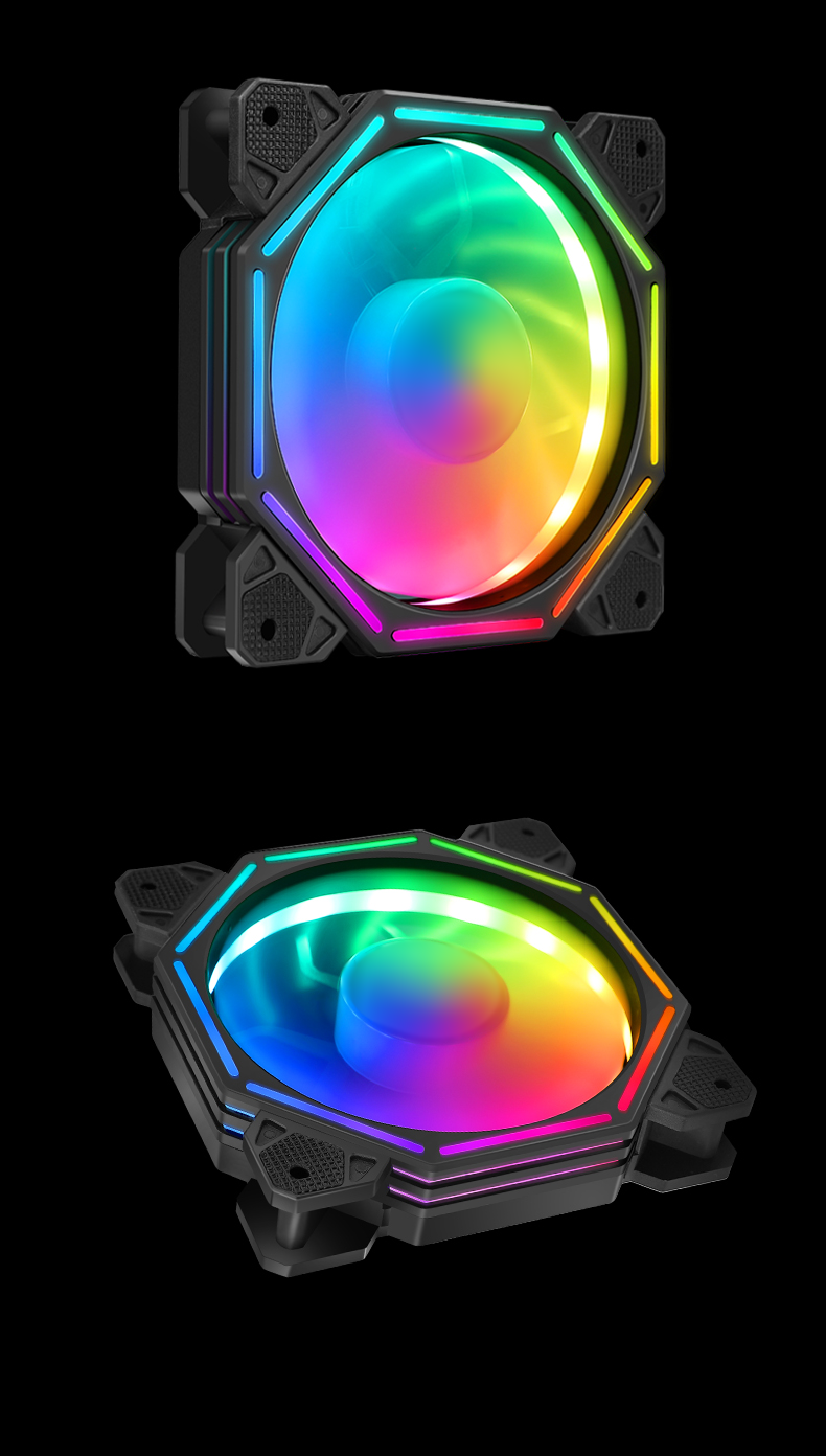 TrueNort Pc Case Fan 120mm RGB 6Pin 12V 3W Black, Single Fan | BJ-120-01 TrueNort Pc Case Fan 120mm RGB 6Pin 12V 3W Black, Single Fan | BJ-120-01
